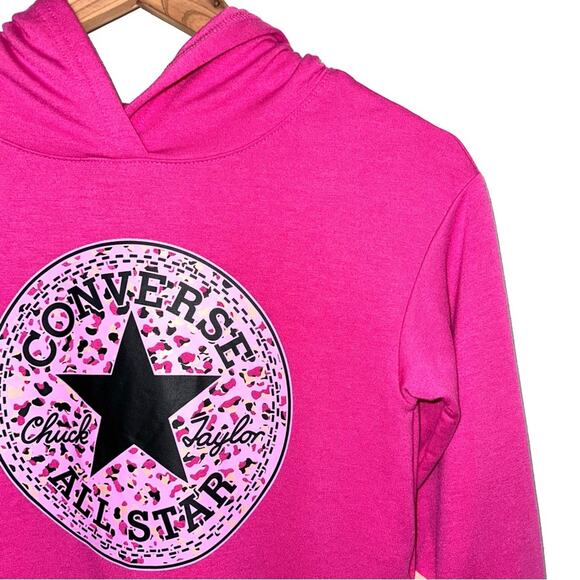 Converse x Clements Twins Girls Pink Color Block Printed Hoodie Size Small - Picture 4 of 14